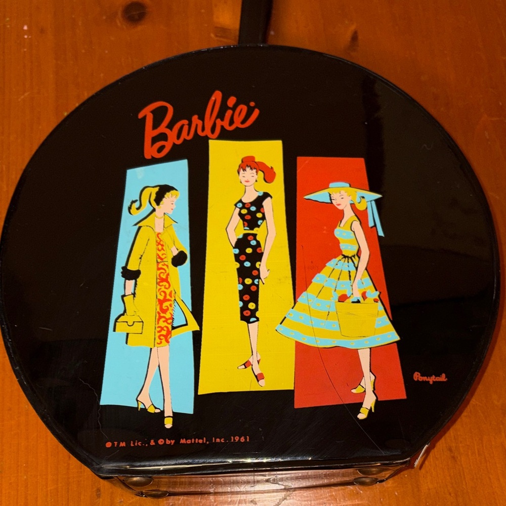 1961 Vintage Barbie Hatbox Style Carry Case - Picture 2 of 5